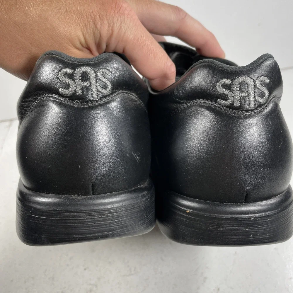 SAS VTO Leather Tripad Comfort Walking Shoe Black Leather Men 9.5 WWW Extra Wide